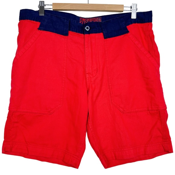 Prpgnda Vintage 90’s Play To Live Red Cotton Cargo Shorts 34 - Picture 9 of 9